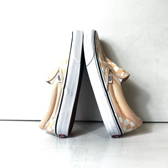 Vans Classic Slip On Skateboard Shoes Salmon Check Women's Sz 7.5 Sneaker Mens 6 - Picture 5 of 11